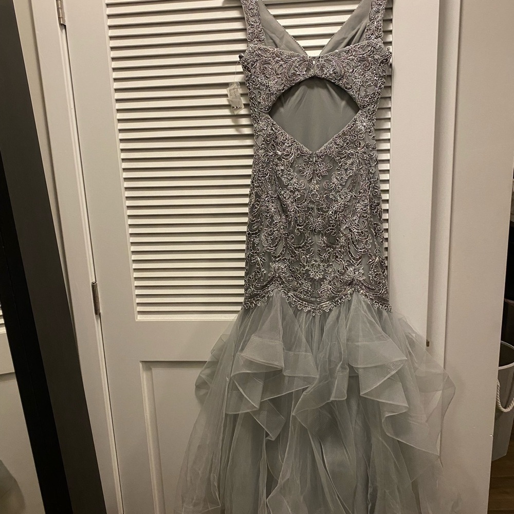 Elegant Silver Embellished Dress NWT - Picture 10 of 14